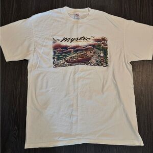 Mens Official Anvil Mystic Connecticut  
Boat Graphic Tee Short Sleeve Size XL